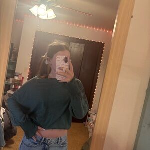 Elegant Teal Long Sleeve Top